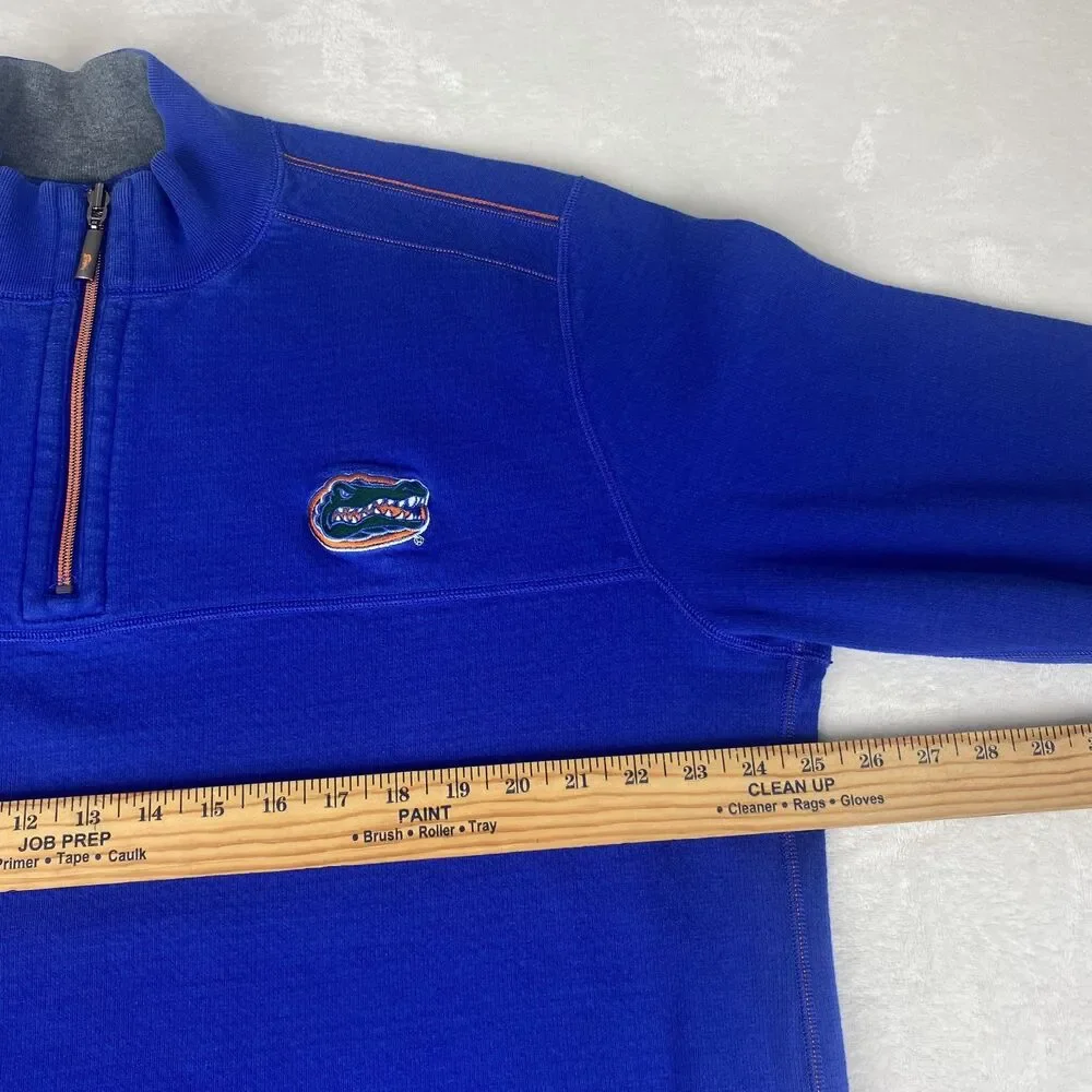 Tommy Bahama Florida Gators Reversible Sweater Mens XXL 2XL Blue Logo 1/4 Zip